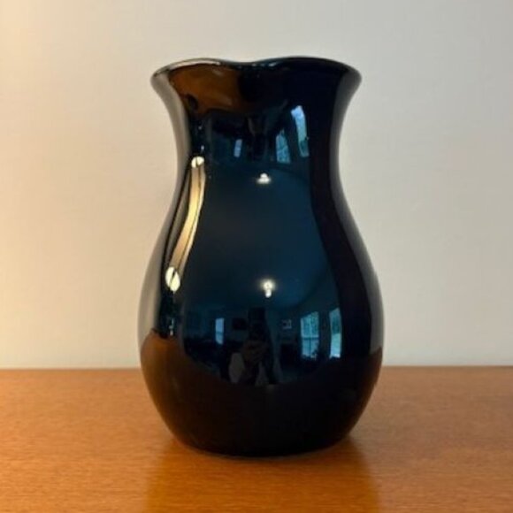 Navy Blue Ceramic Pitcher (7 Inches Tall) - Perfect Condition - Picture 3 of 6